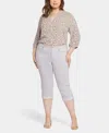 Nydj Plus Size Marilyn Straight Crop Cuff Jeans In Cultivated Pearl Gray
