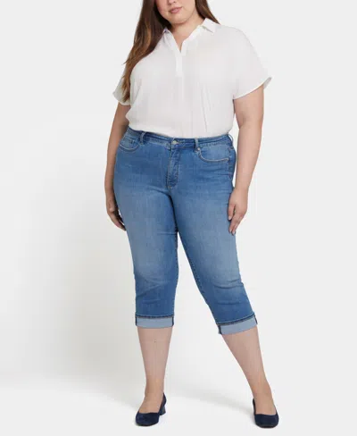 Nydj Plus Size Marilyn Straight Crop Jeans In Brown