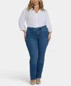 Nydj Plus Size Marilyn Straight Front Patch Pockets Jeans In White