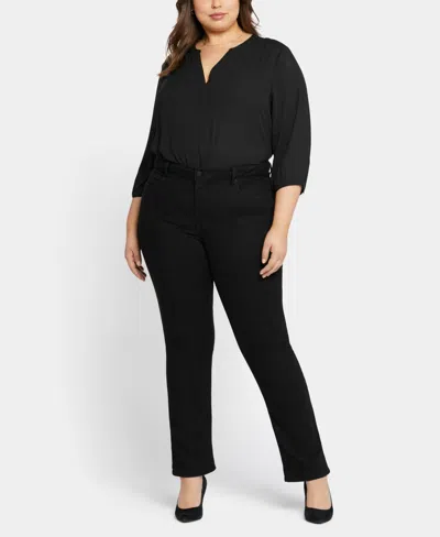 Nydj Plus Size Marilyn Straight Jeans In Black
