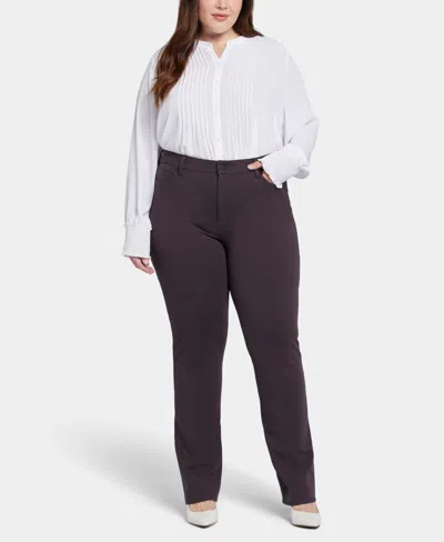 Nydj Plus Size Marilyn Straight Pants In Cordovan