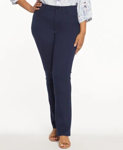 Nydj Marilyn Straight Leg Pants In Oxford Navy