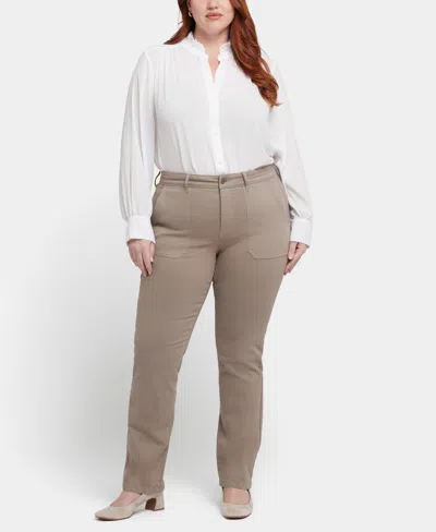 Nydj Plus Size Marilyn Straight Utility Pocket Jean In Country Oak