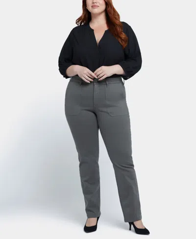 Nydj Marilyn Utility Straight Leg Jeans In Vine Leaf