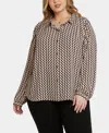 Nydj Plus Size Modern Blouse Point Collar Top