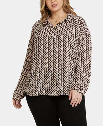 Nydj Plus Size Modern Blouse Point Collar Top