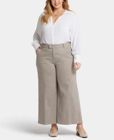 Nydj Plus Size Mona Wide Leg Trouser Ankle Jeans In Boardwalk Stripe