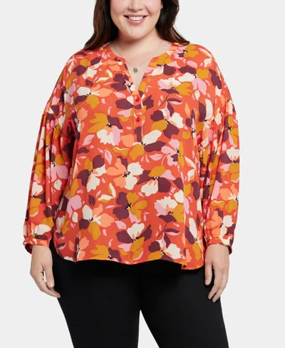 NYDJ PLUS SIZE PAULINA PEASANT BLOUSE
