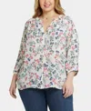 Nydj Plus Size Pintuck Blouse In Multi