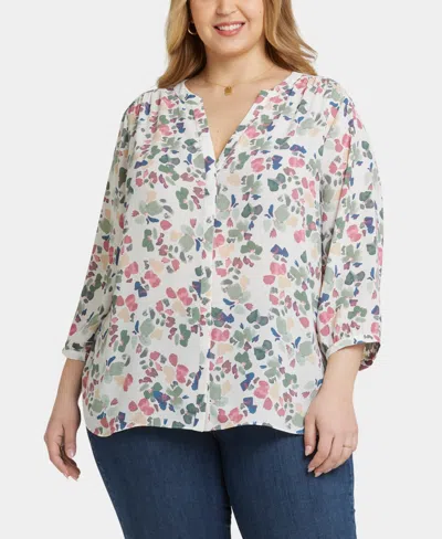 NYDJ PLUS SIZE PINTUCK BLOUSE