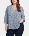 Nydj Semisheer Pintuck Blouse In Cora Creek