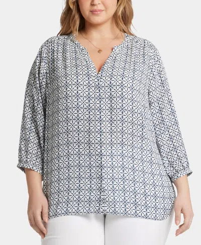Nydj Plus Size Pintuck Blouse In Early Bird