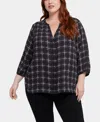 Nydj Semisheer Pintuck Blouse In Lattice Dots