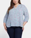 Nydj Plus Size Pintuck Blouse In Mountain Petals