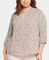 Nydj Plus Size Pintuck Blouse In Pinnacle Vista