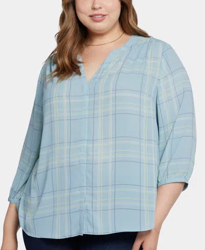 Nydj Plus Size Pintuck Blouse In Wembley Plaid
