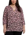 Nydj Plus Size Pintuck V-neck Top