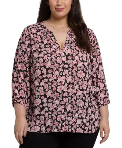 Nydj Plus Size Pintuck V-neck Top