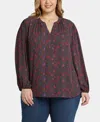 Nydj Print Puff Shoulder Top In Matilde Meadow