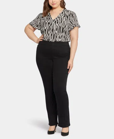 Nydj Plus Size Pull-on Straight Leg Pants In Stellar