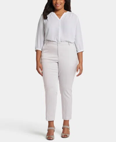 Nydj Plus Size Sadie Slim Pants In Cultivated Pearl Gray