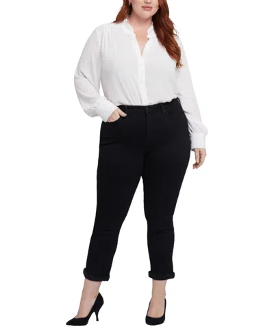Nydj Plus Size Sheri Slim Ankle Pull On Jeans In Black