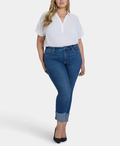 Nydj Plus Size Sheri Slim Ankle Rhinestone Cuff Jeans In Yellow