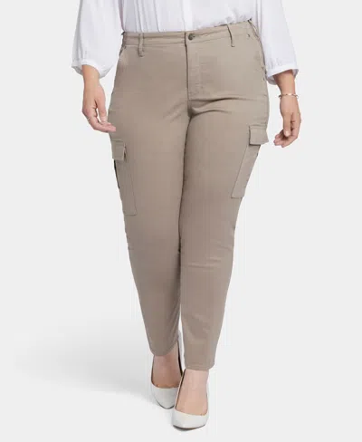 Nydj Plus Size Sheri Slim Cargo Jeans In Saddlewood