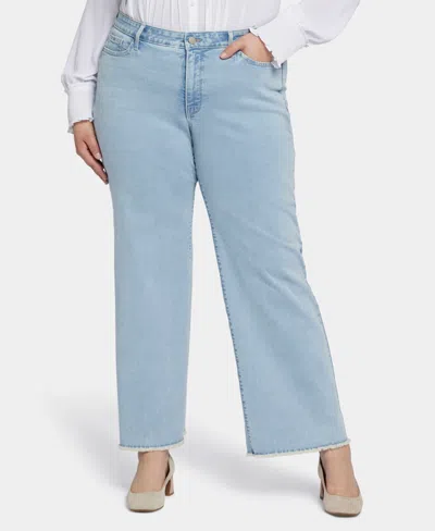 NYDJ PLUS SIZE TERESA WIDE LEG ANKLE FRAY HEM JEANS