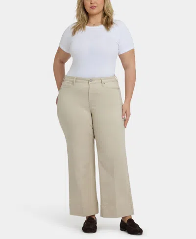 Nydj Plus Size Teresa Wide Leg Ankle Hem Jeans In White