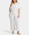 Nydj Teresa Exposed Button High Waist Ankle Wide Leg Jeans In Beach Cruise Stripe