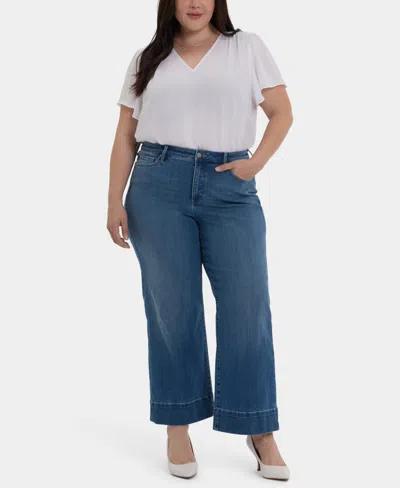 Nydj Plus Size Teresa Wide Leg Ankle Jeans In Blue