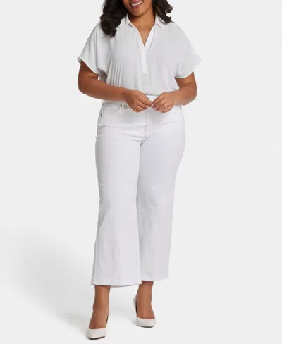 Nydj Plus Size Teresa Wide Leg Ankle Jeans In Optic White
