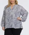 Nydj Plus Size Trinity Split Neck Top In White
