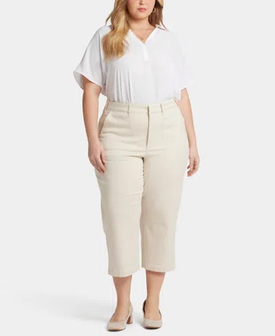 Nydj Plus Size Utility Relaxed Straight Leg Pants In White