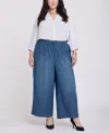 Nydj Plus Size Whitney Pull-on Cargo Crop Pants In Blue