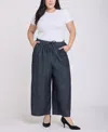 Nydj Plus Size Whitney Crop Pull-on Cargo Pants In Gray