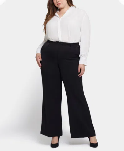 Nydj Plus Size Wide Leg Trouser Pants In Black