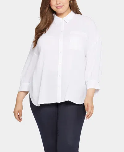 NYDJ PLUS SIZE ZOEY POINT COLLAR BLOUSE