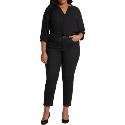 Nydj Plus Stella Womens Stretch Denim Tapered Leg Jeans In Multi