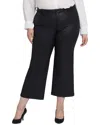 Nydj Plus Teresa Black Coated Wide Leg Jean In Black
