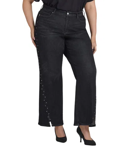 Nydj Plus Teresa French Nightfall Wide Leg Jean In Black