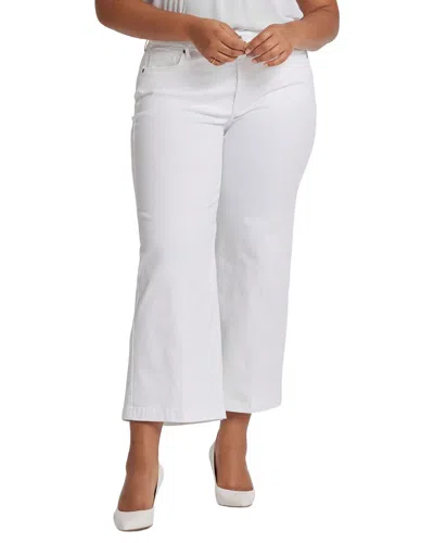 Nydj Plus Teresa Optic White Wide Leg Jean