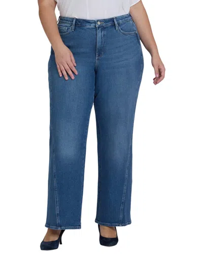 Nydj Plus Teresa Romantic Indigo Wide Leg Jean In Blue