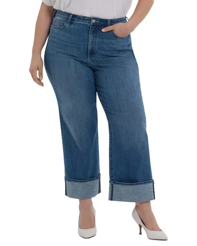 Nydj Plus Teresa Stillwater Lake Wide Leg Jean In Blue