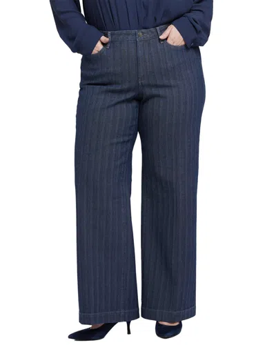 NYDJ PLUS TERESA TWILIGHT STRIPE WIDE LEG JEAN
