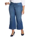 Nydj Plus Teresa Womens High Rise Denim Wide Leg Jeans