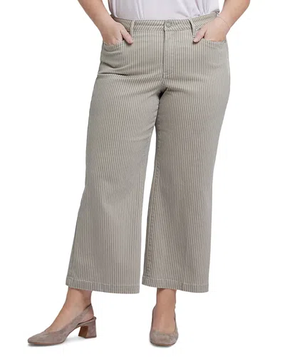 Nydj Teresa Wide Leg Ankle Jeans In Optic White In Brown