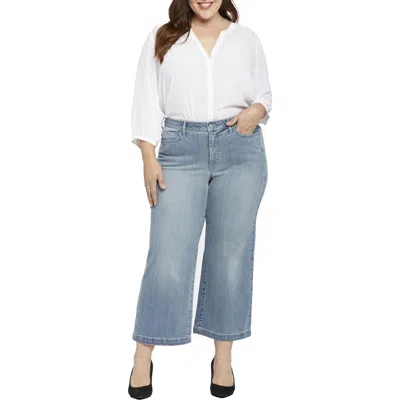 Nydj Plus Teresa Womens Denim Wide Leg Jeans In Multi