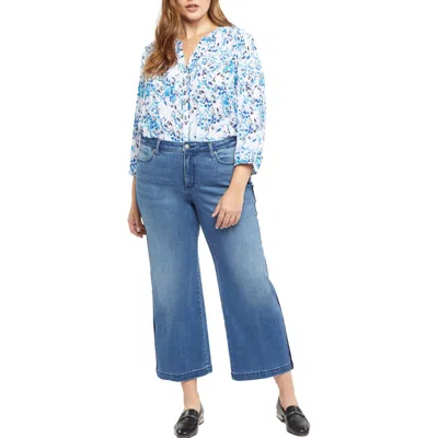 Nydj Plus Teresa Womens Satin Trim Denim Ankle Jeans In Multi